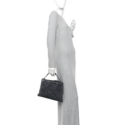 Bottega Veneta Suede Calfskin Intrecciato Medium Dustbag Grey 2 of 9