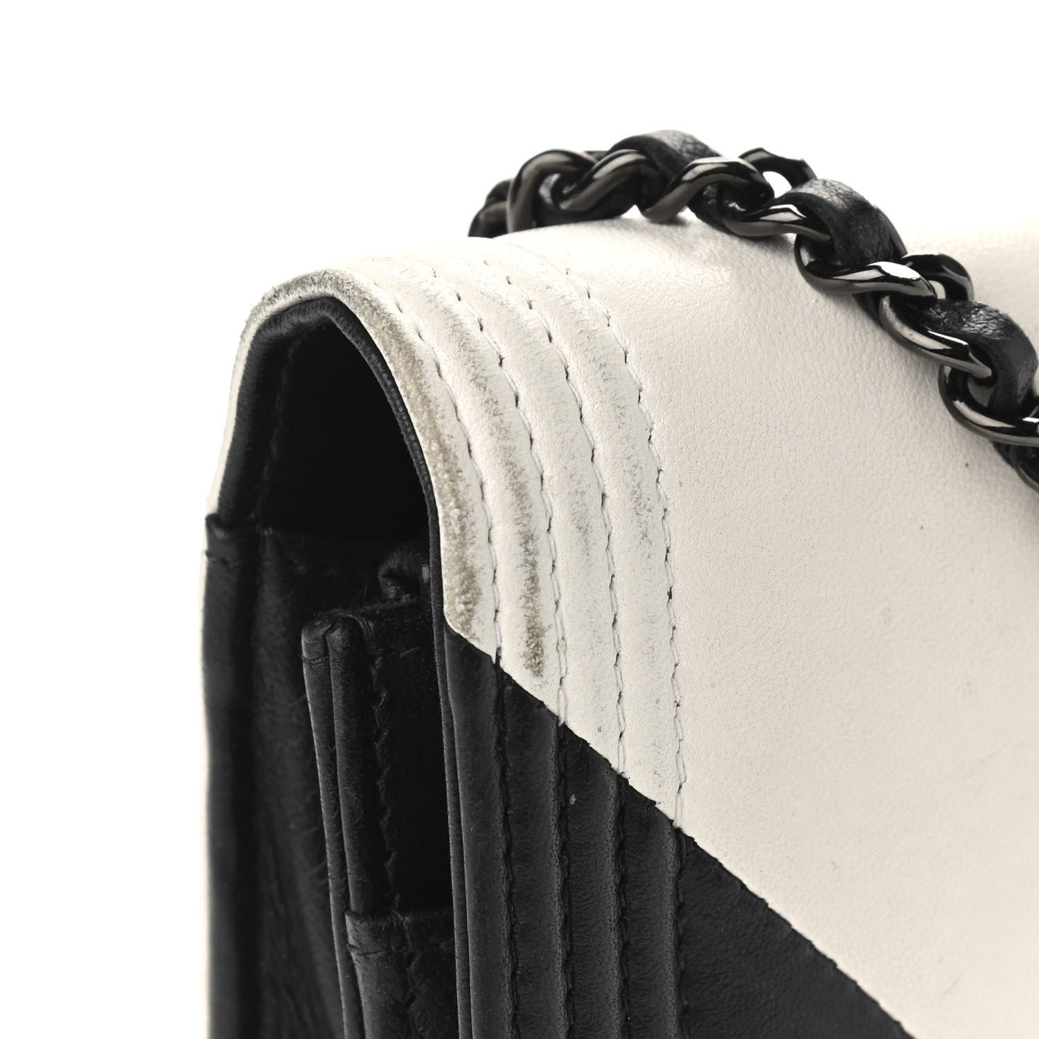 Chanel Lambskin Boy Wallet on Chain WOC So Black 12 of 17