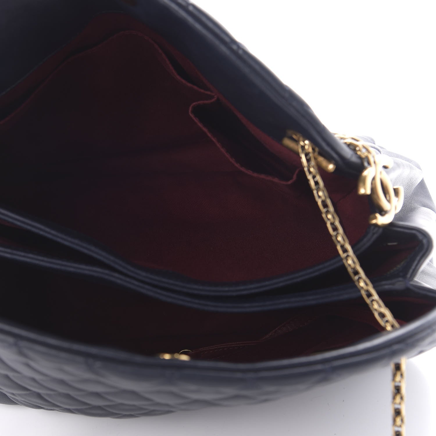 Chanel Lambskin Quilted Large Just Mademoiselle Bowling Bag Navy 5 of 10
