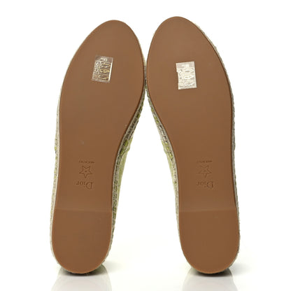 Christian Dior Embroidered Toile De Jouy Granville Espadrille 40.5 Off White Green 5 of 7