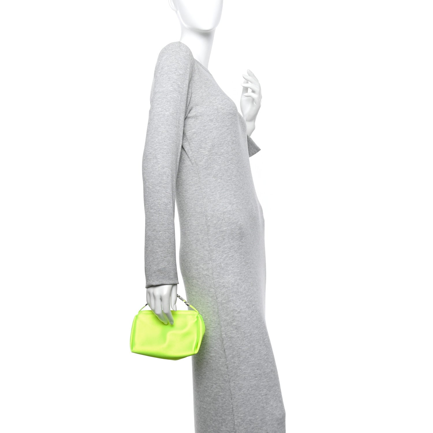 Alexander Wang Satin Crystal Logo Micro Marquess Bag Soft Glowstick 2 of 10