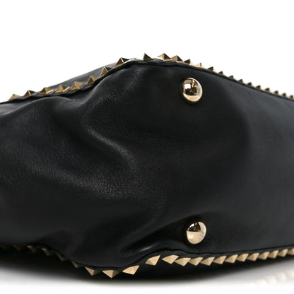 Valentino Garavani Vitello Medium Rockstud Tote Tote Black 8 of 9