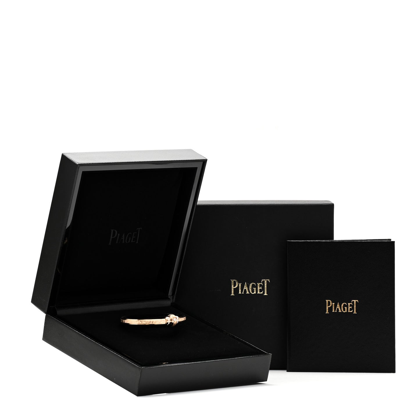 18K Rose Gold Diamond Possession Decor Palace Bangle Bracelet