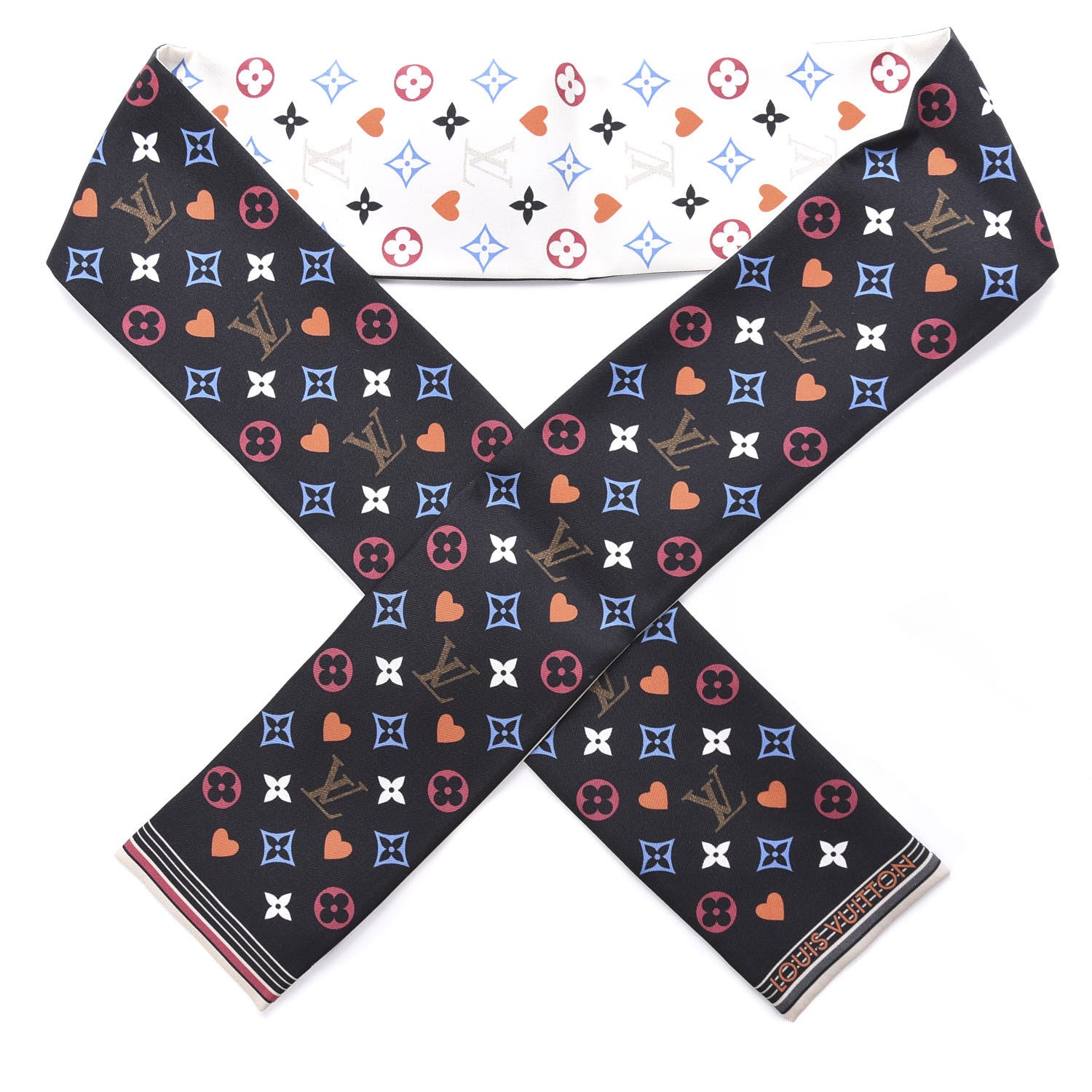 Louis Vuitton Silk Game On Bandeau Black White 1 of 5