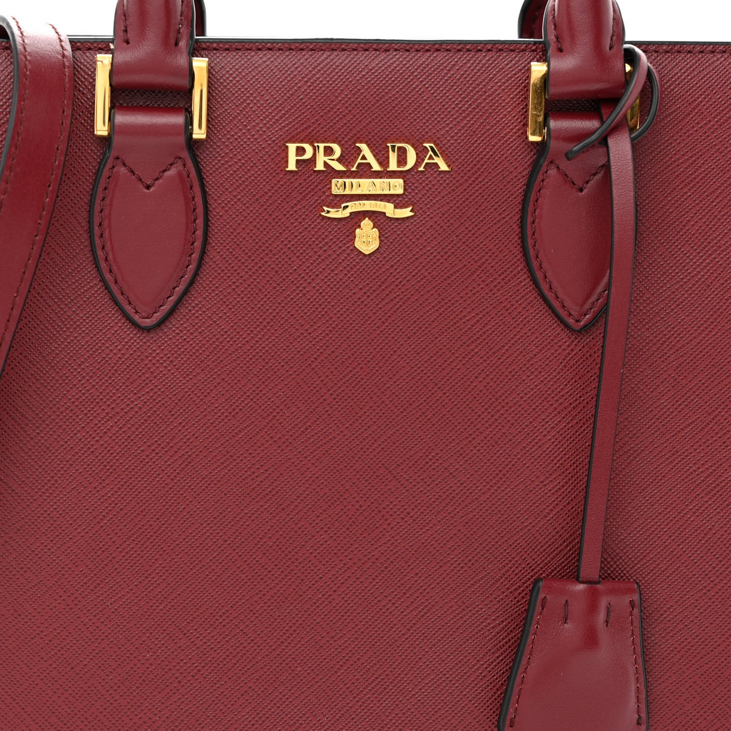 Saffiano Soft Calfskin Small Zippered Tote Cerise