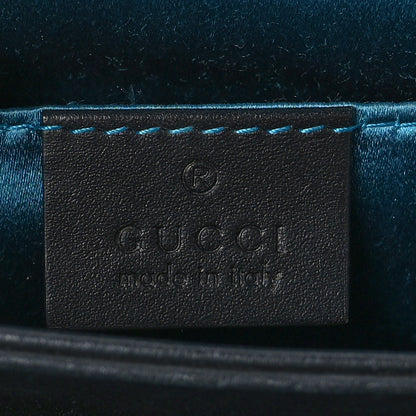 Gucci Suede Patent Web Small Ophidia Chain Shoulder Bag Blue Black 6 of 9