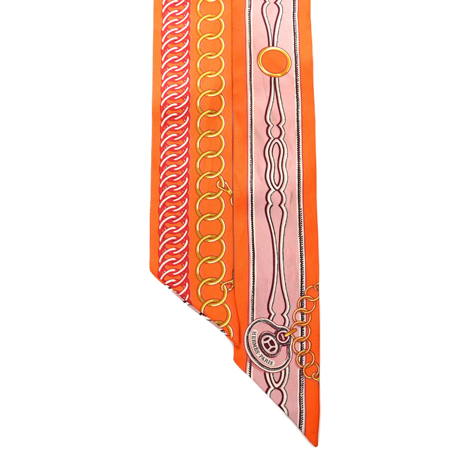 Hermes Silk Maillons Twilly Orange Vieux Rose Gold 2 of 6
