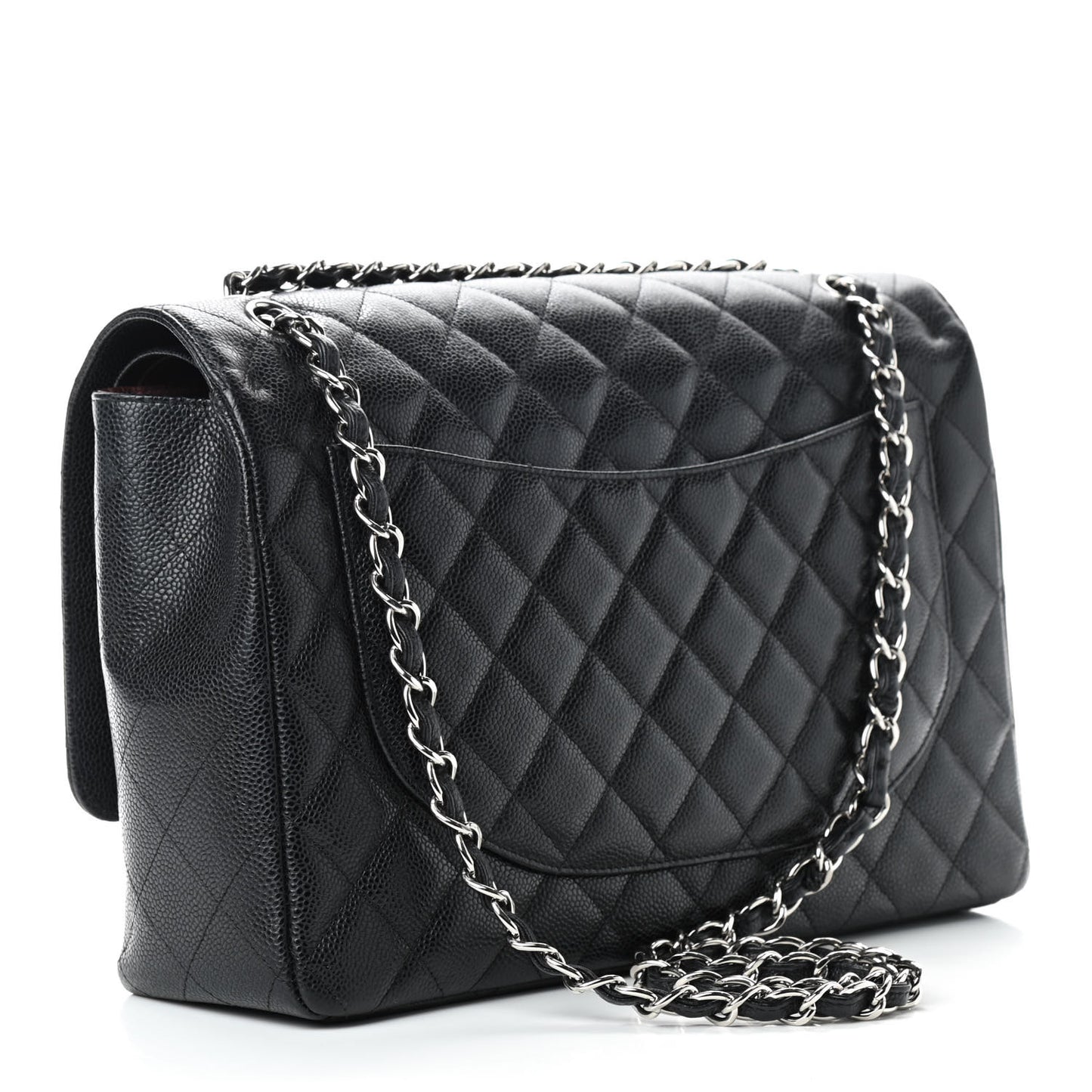 Caviar Quilted Maxi Double Flap Black