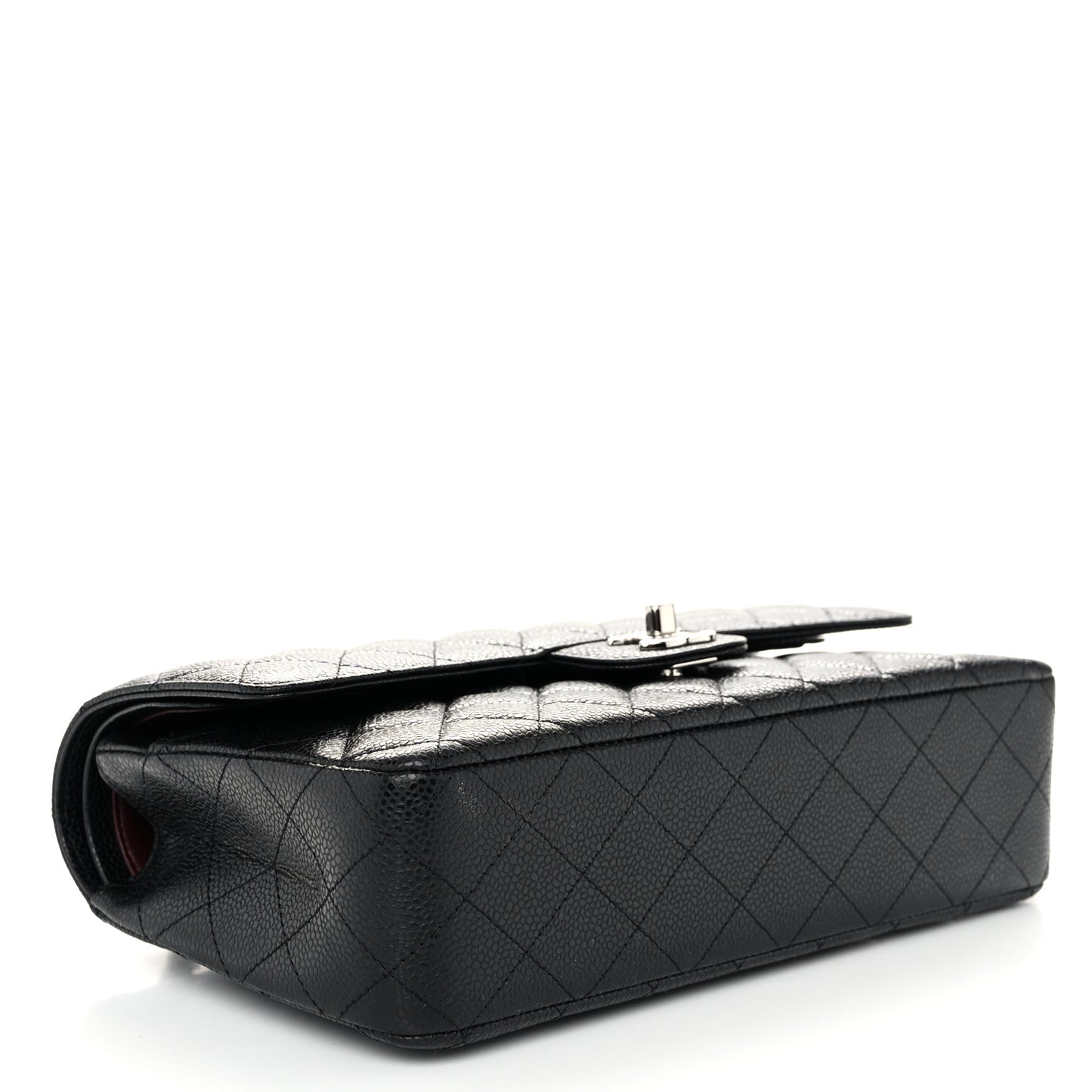 Caviar Quilted Medium Double Flap Black