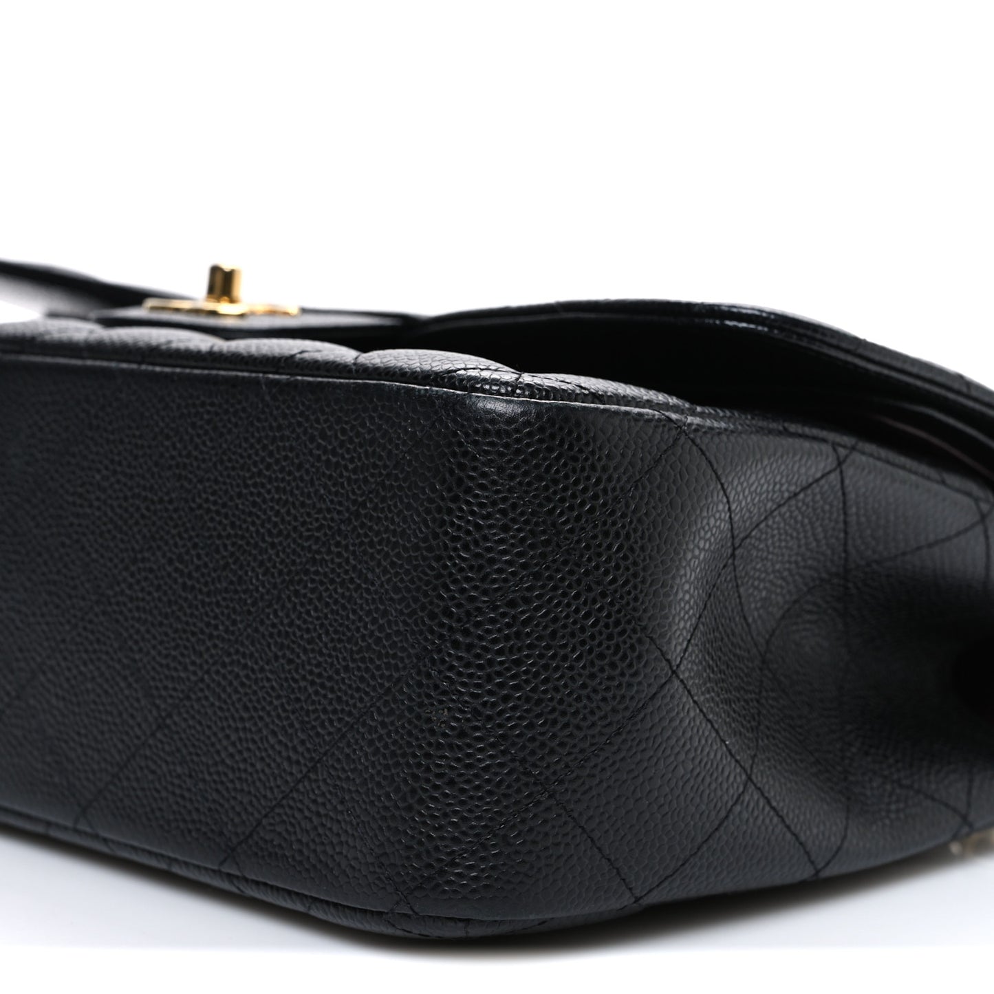 Caviar Quilted Jumbo Double Flap Black