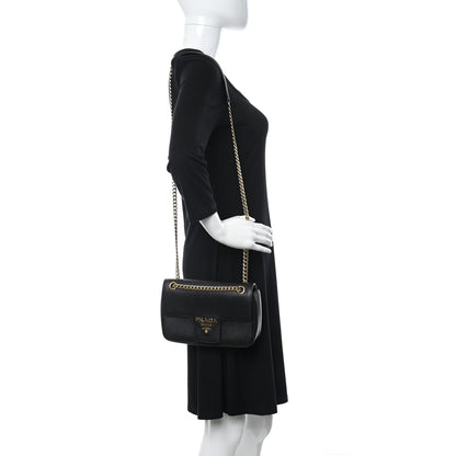 Prada Saffiano Flap Shoulder Bag Black 2 of 11