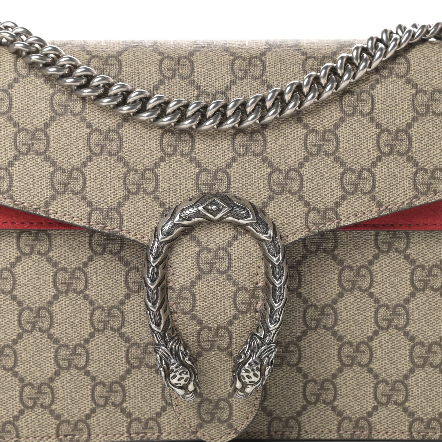 GG Supreme Monogram Small Dionysus Shoulder Bag Red