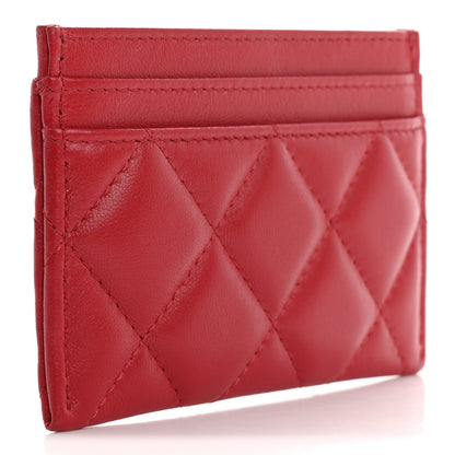Chanel Lambskin Plexiglass Quilted Coco Love Card Holder Red 3 of 13