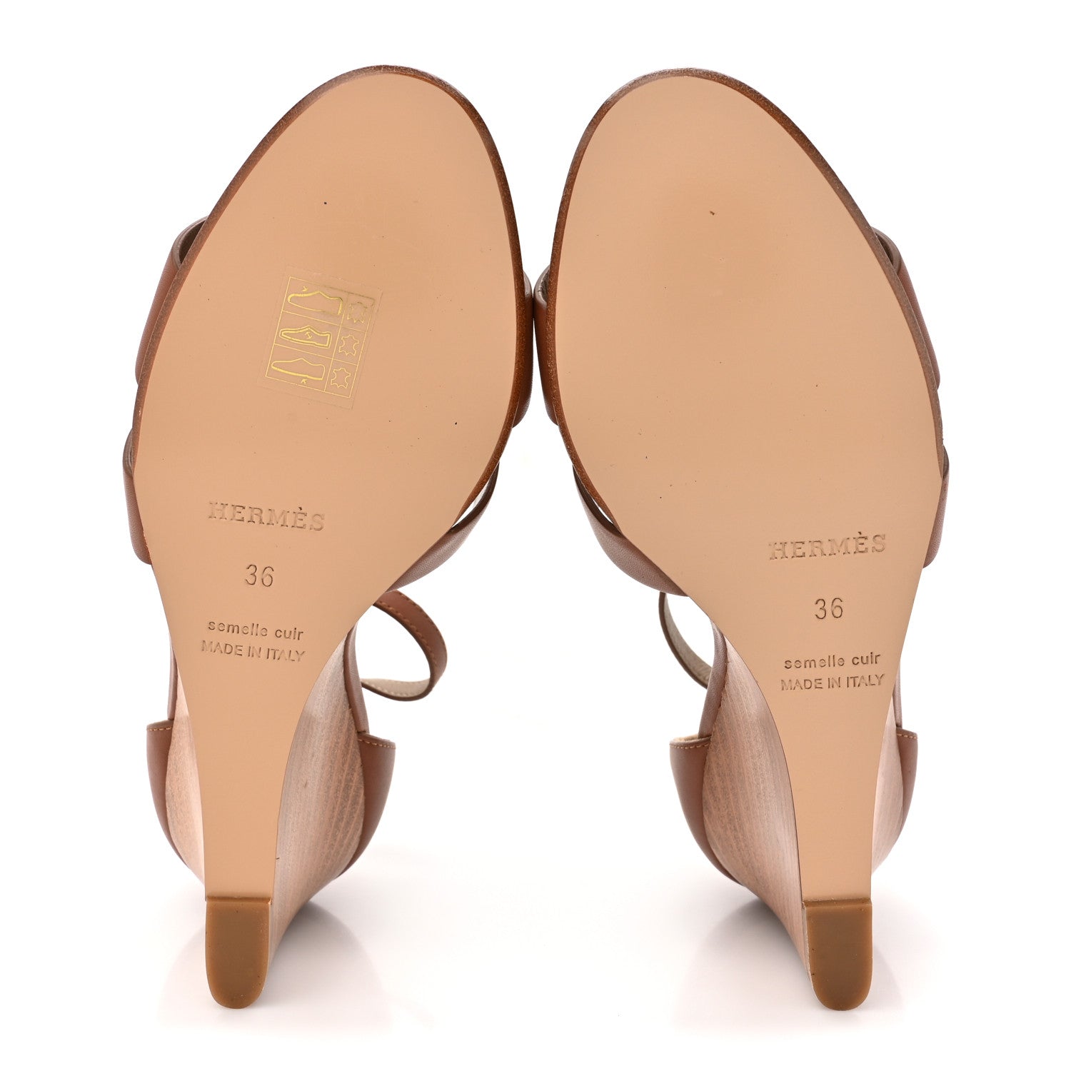 Hermes Calfskin Legend Wedge Sandals 36 5 of 10