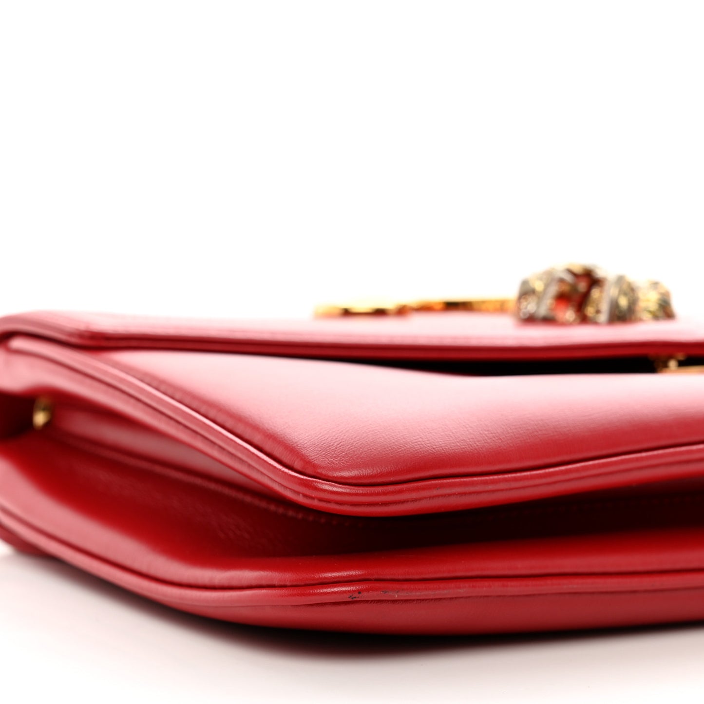 Vitello Palmellato Lux Crystal Medium Rajah Shoulder Bag Hibiscus Red Multicolor