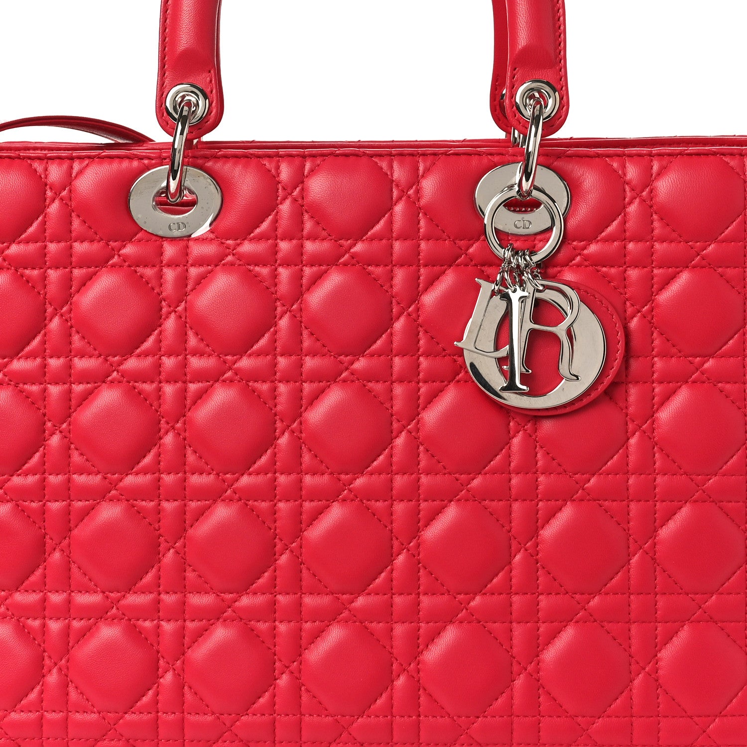 Christian Dior CHRISTIAN DIOR Lambskin Cannage Large Lady Dior Fuchsia 8 of 10