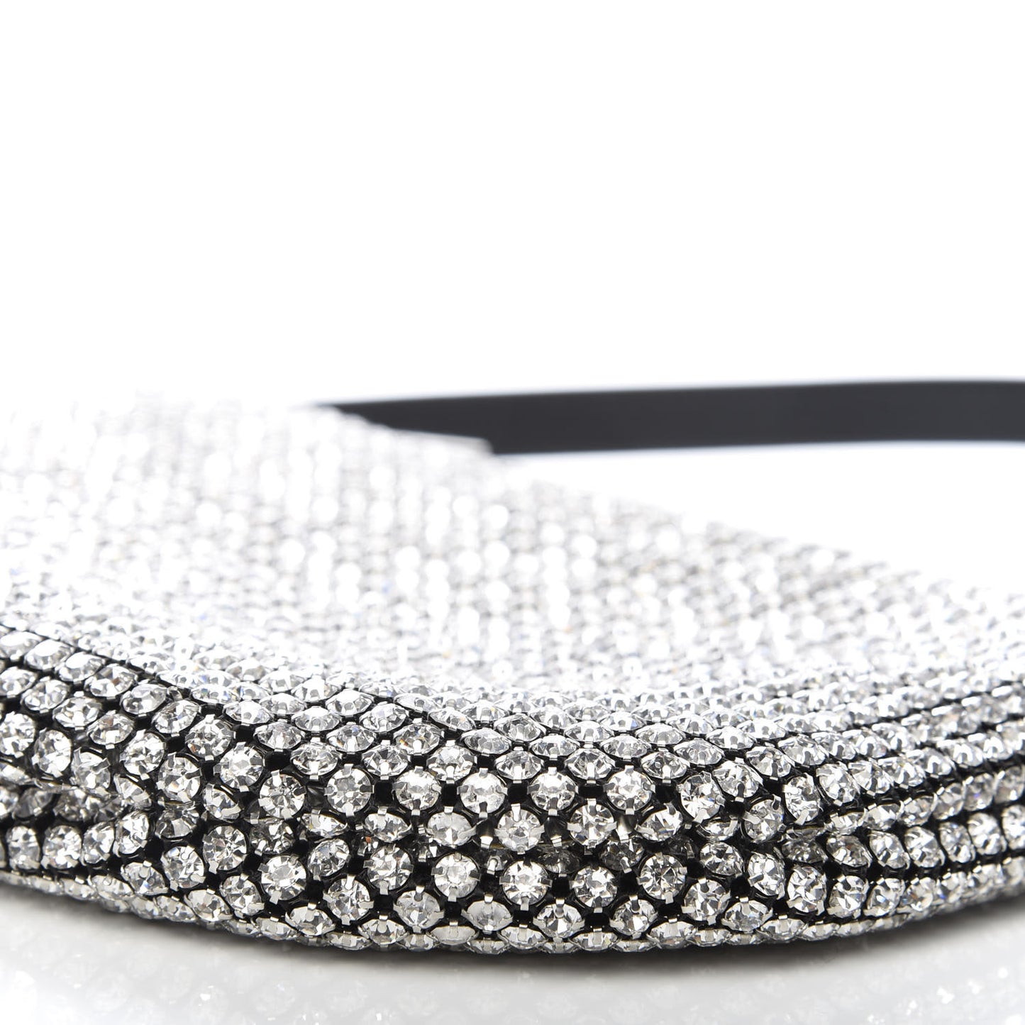 Mesh Crystal Wanglock Fortune Cookie Bag Black