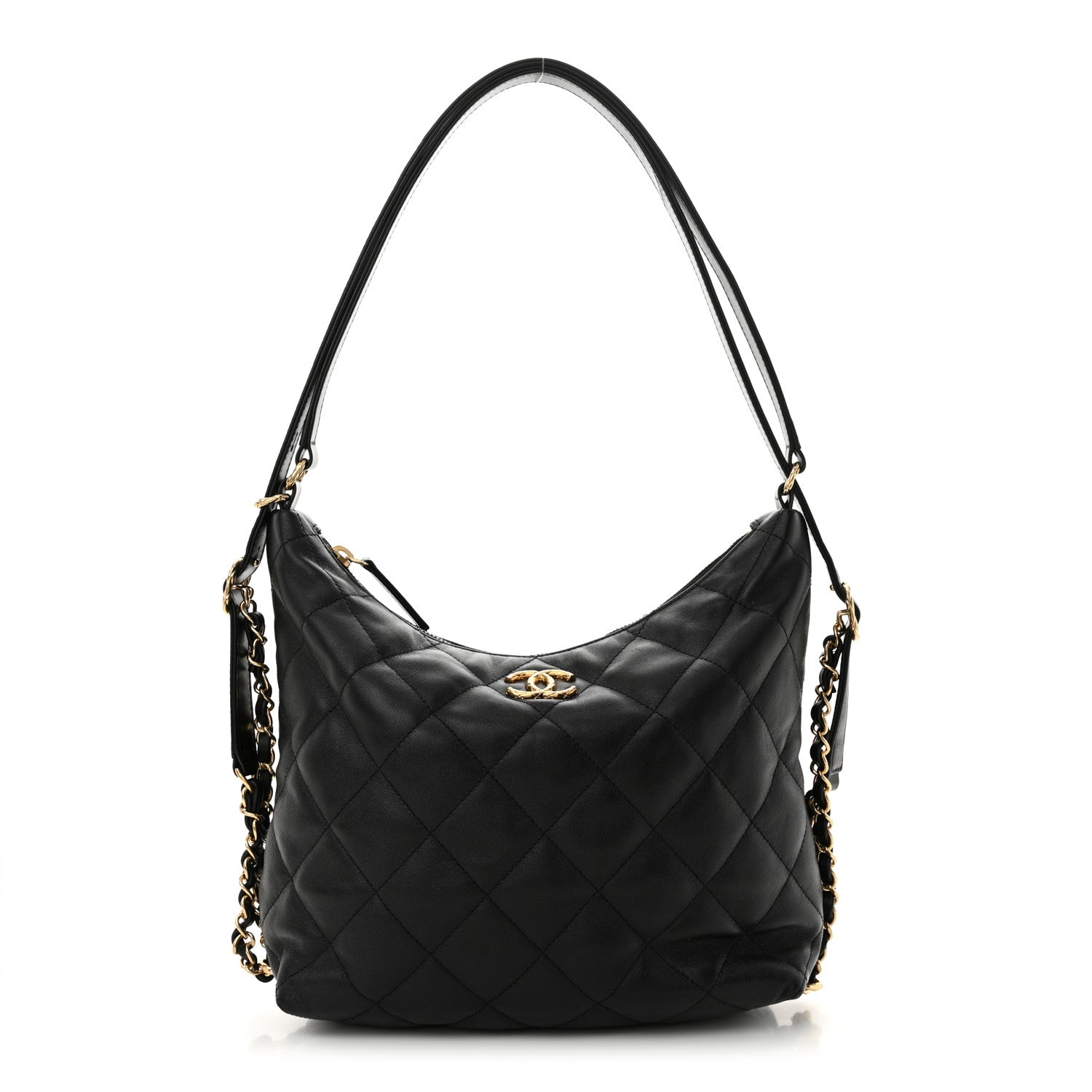 Chanel Lambskin Quilted Maxi Hobo Black 1 of 10