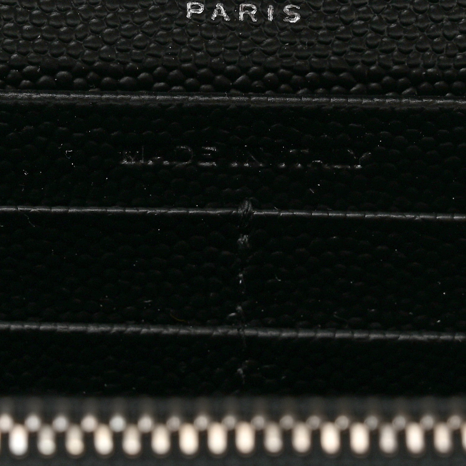 Saint Laurent Grain De Poudre Matelasse Chevron Monogram Flap Wallet Black 7 of 7