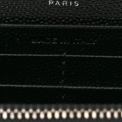 Saint Laurent Grain De Poudre Matelasse Chevron Monogram Flap Wallet Black 7 of 7