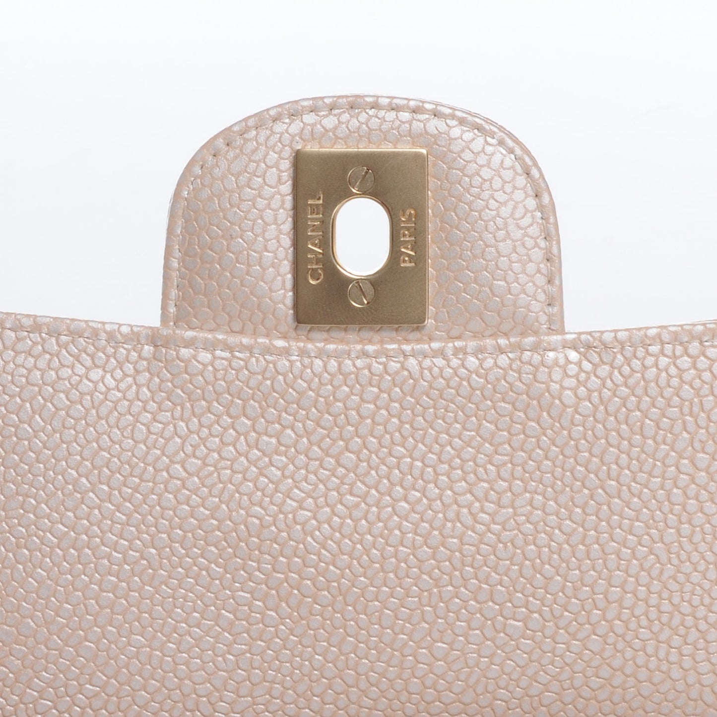 Caviar Quilted Mini Square Flap Pearl