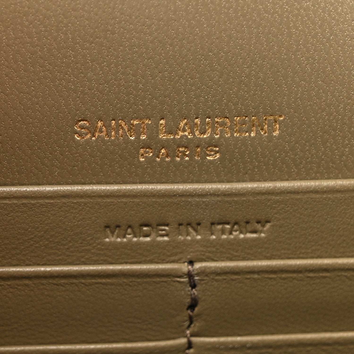 Saint Laurent Velvet Kate Tassel Chain Wallet Olive 6 of 11
