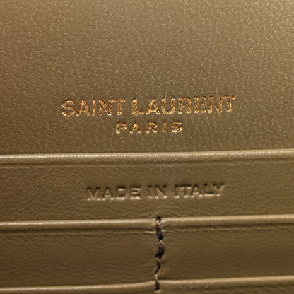 Saint Laurent Velvet Kate Tassel Chain Wallet Olive 6 of 11