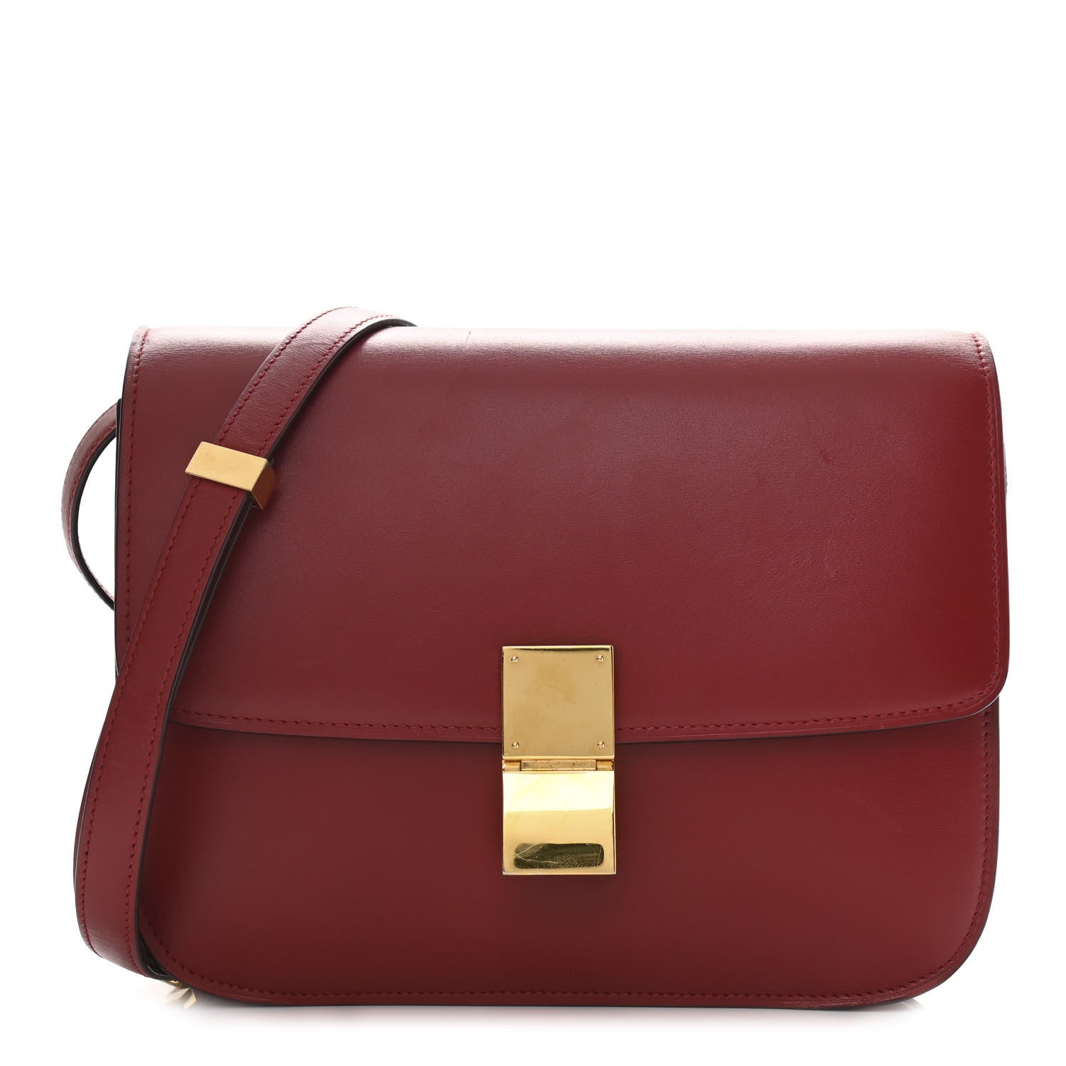 Celine Box Calfskin Medium Classic Box Flap Bag Red 1 of 10