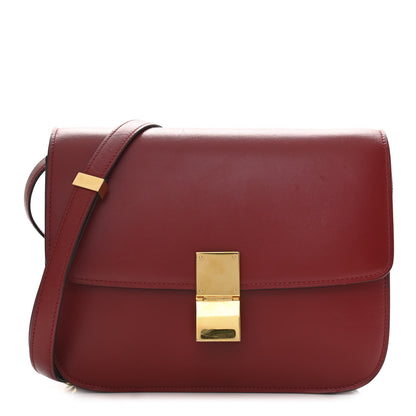 Celine Box Calfskin Medium Classic Box Flap Bag Red 1 of 10
