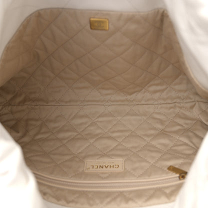Chanel Shiny Calfskin Quilted Chanel 22 East West White 6 of 11