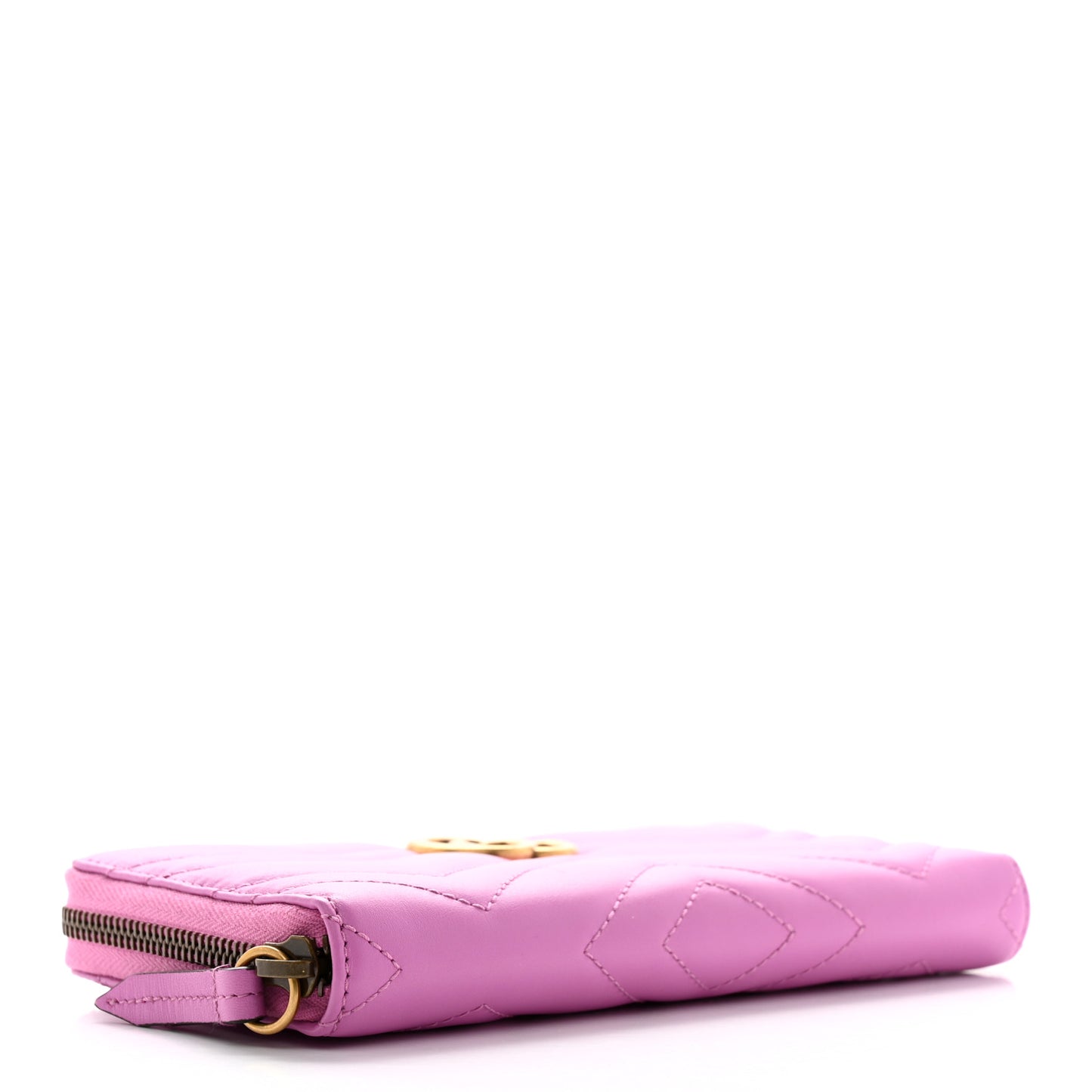 Calfskin Matelasse GG Marmont Zip Around Wallet Candy Mousse