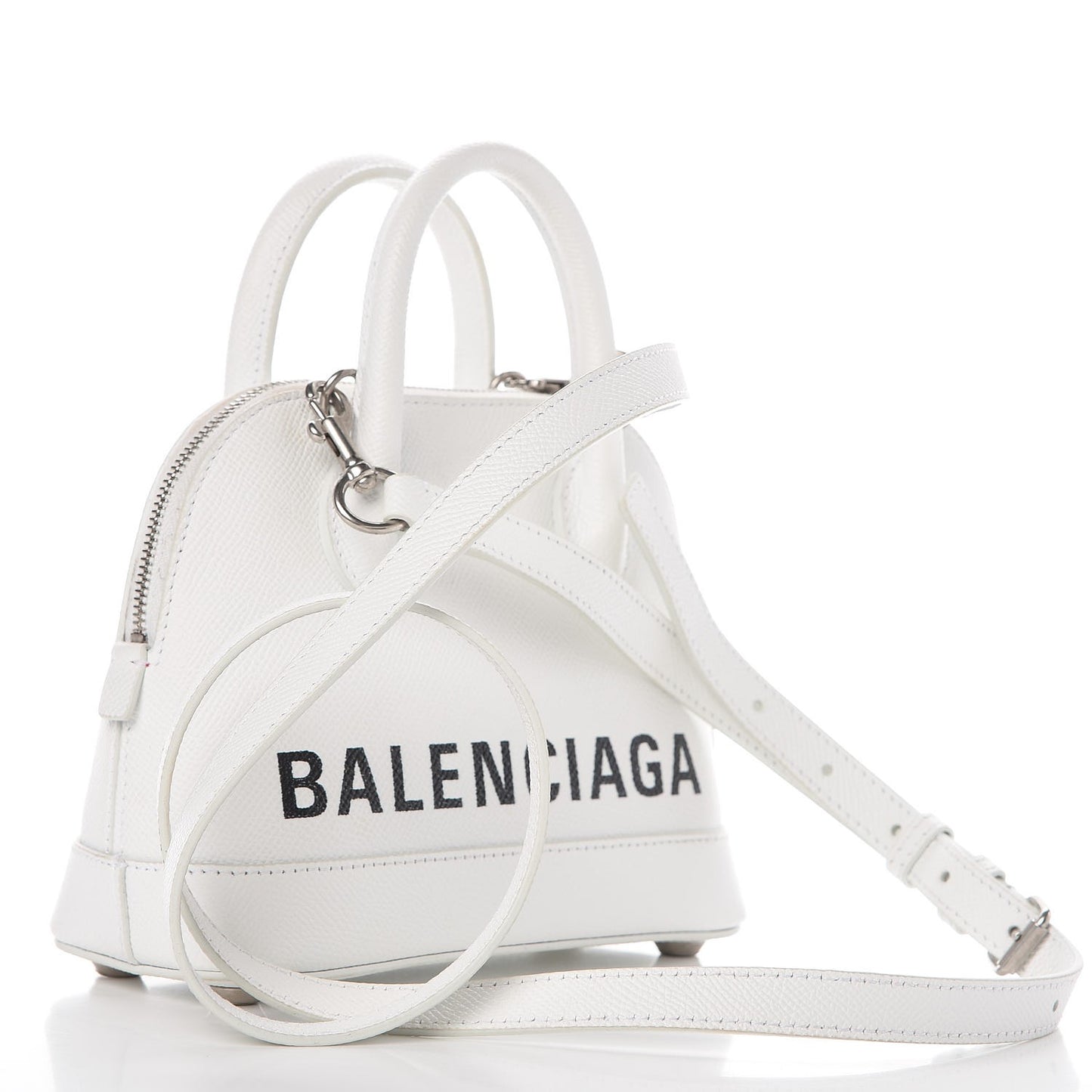 Grained Calfskin XXS Ville Top Handle Bag White Black
