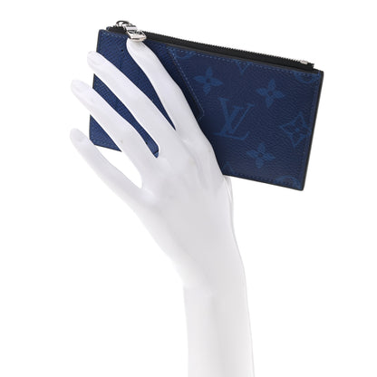 Louis Vuitton Monogram Taiga Coin Card Holder Cobalt 2 of 11