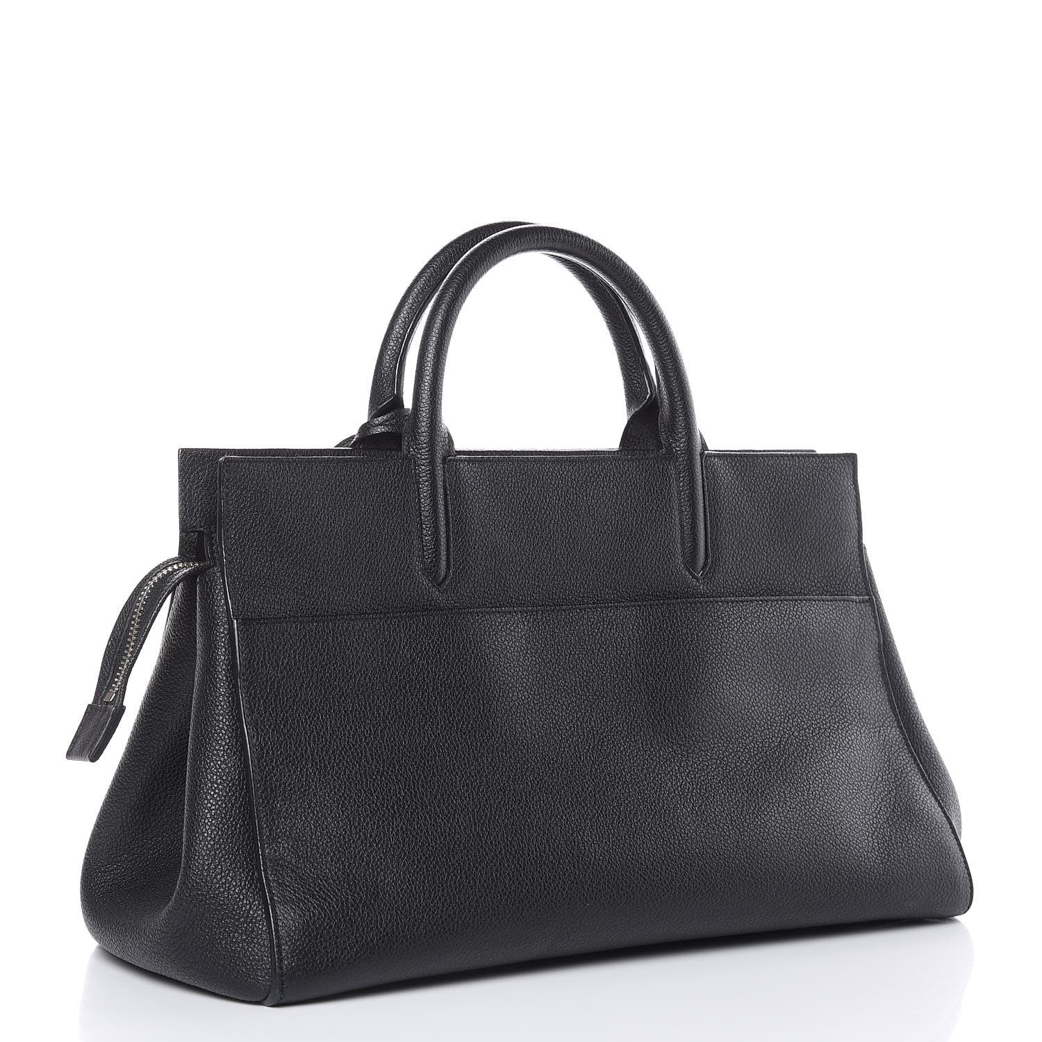 Saint Laurent Grained Calfskin Small Cabas Rive Gauche Black 3 of 12