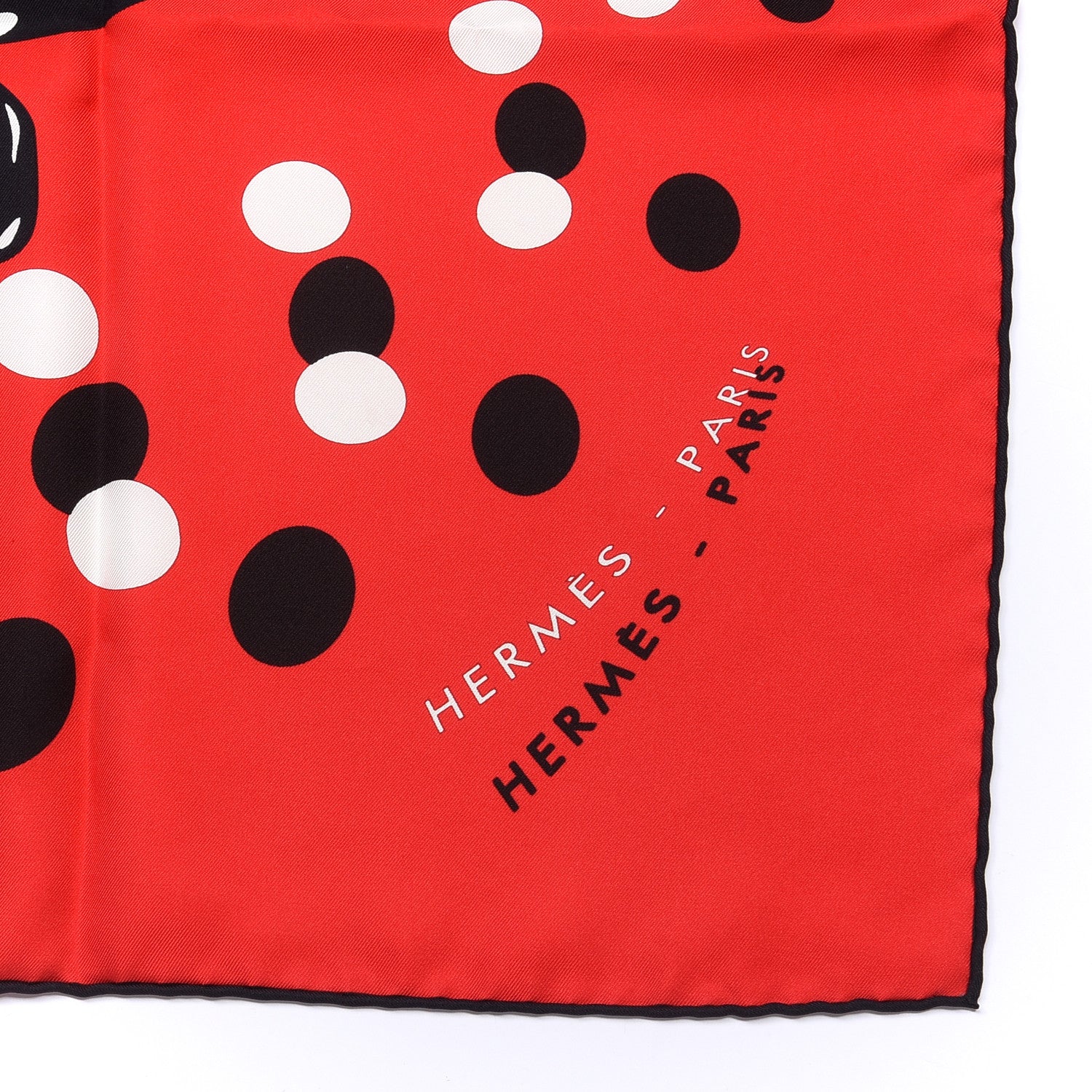 Hermes Silk Hola Flamenca Scarf 90 Rouge White Black 2 of 4