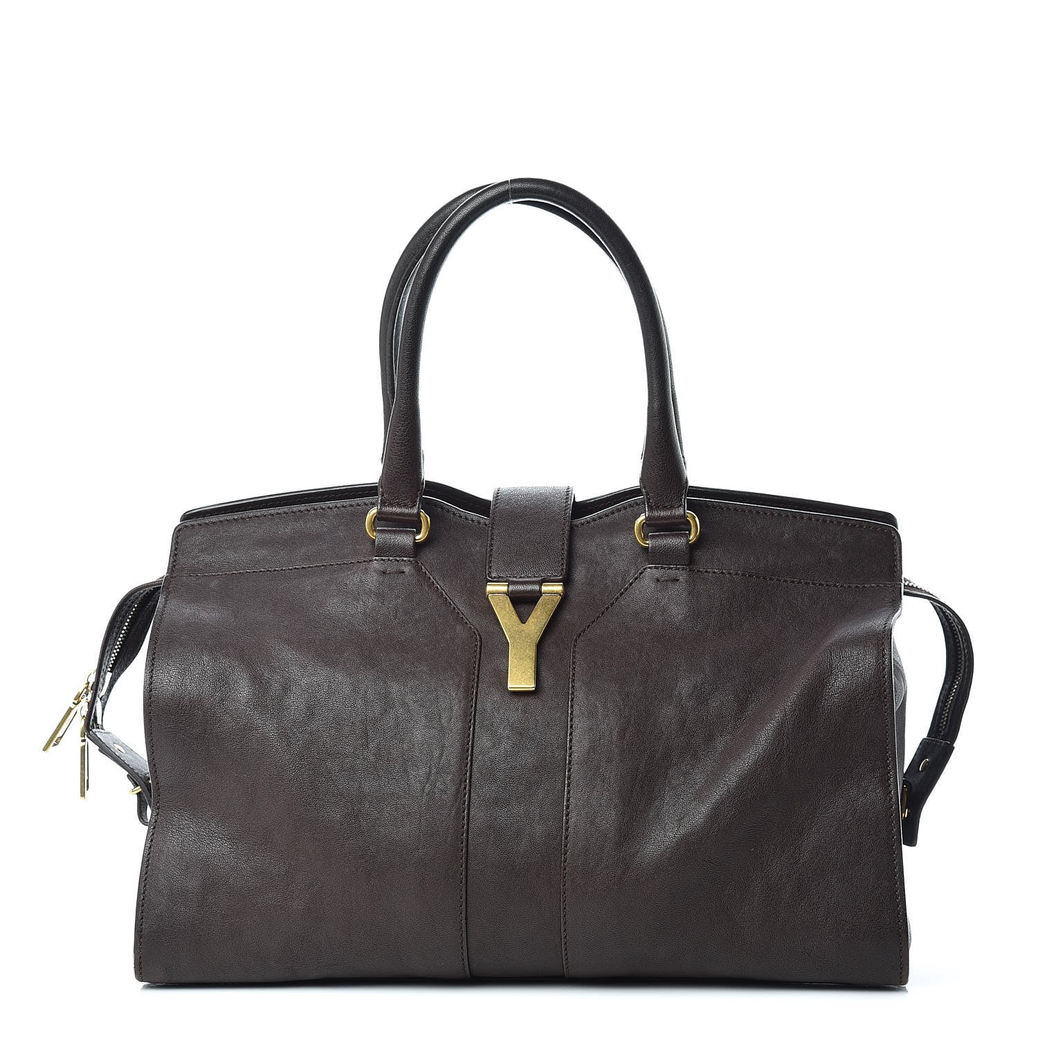 Saint Laurent Sheepskin Medium Cabas ChYc Dark Brown 1 of 23