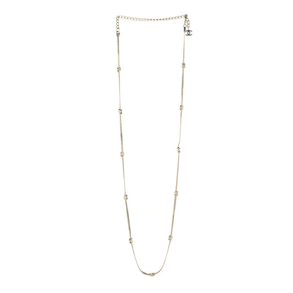 Chanel Metal CC Long Chain Necklace Silver 3 of 5