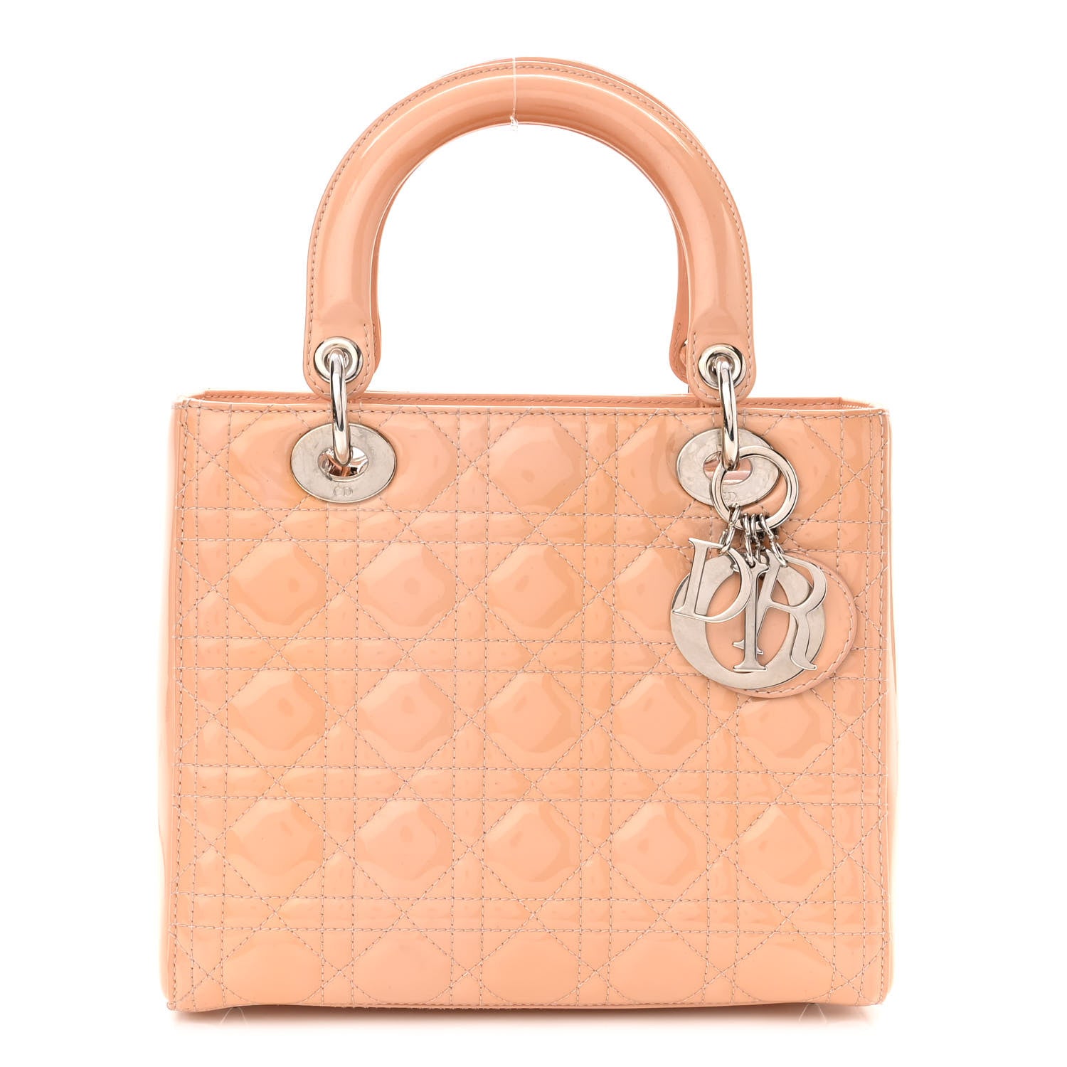 Christian Dior Patent Cannage Medium Lady Dior Beige 1 of 12