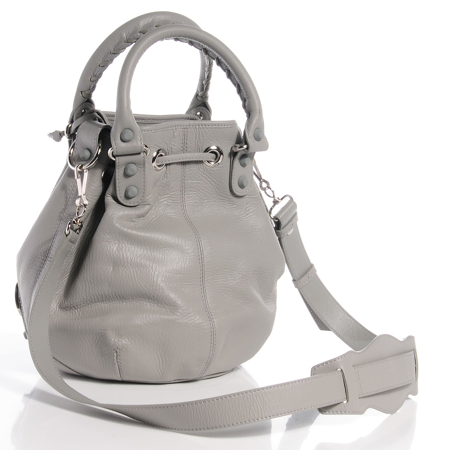 Balenciaga Matte Goatskin Rubber Covered Classic Hardware Mini Pompon Gris Glace 5 of 13