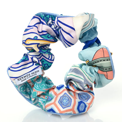 Hermes Silk Patchwork Claudia Scrunchie Multicolore 2 of 4