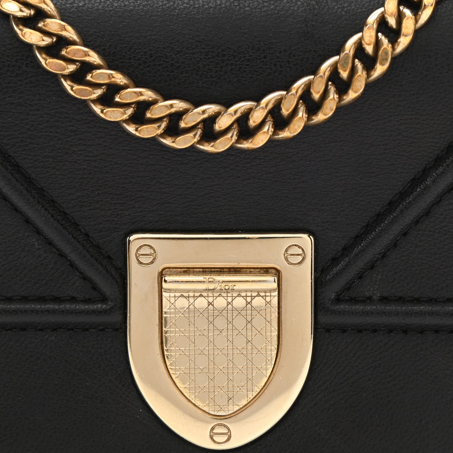 Lambskin Baby Diorama Flap Bag Black