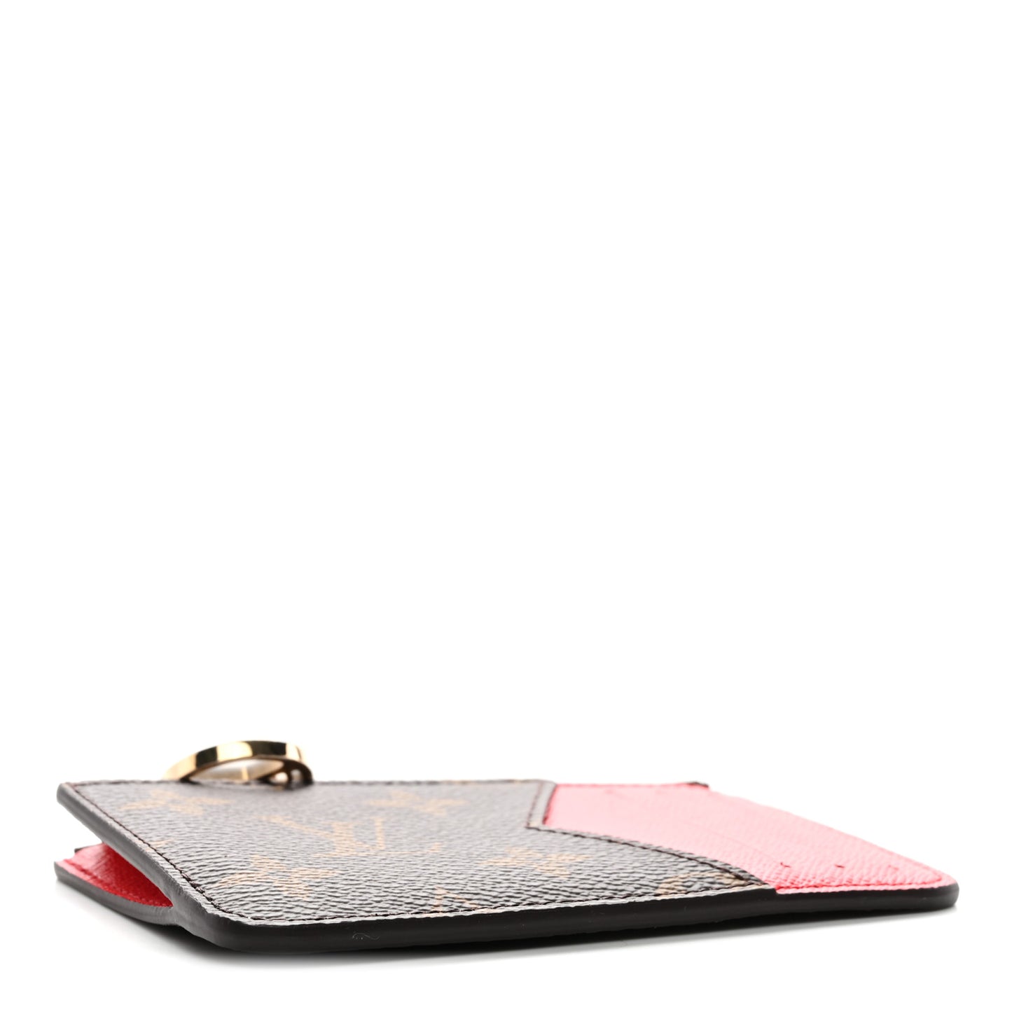 Monogram Zipped Romy Card Holder Red