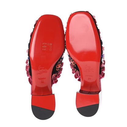 Christian Louboutin Velvet Glitter Babouchkaflor 35 Mule 38 Pink 5 of 7