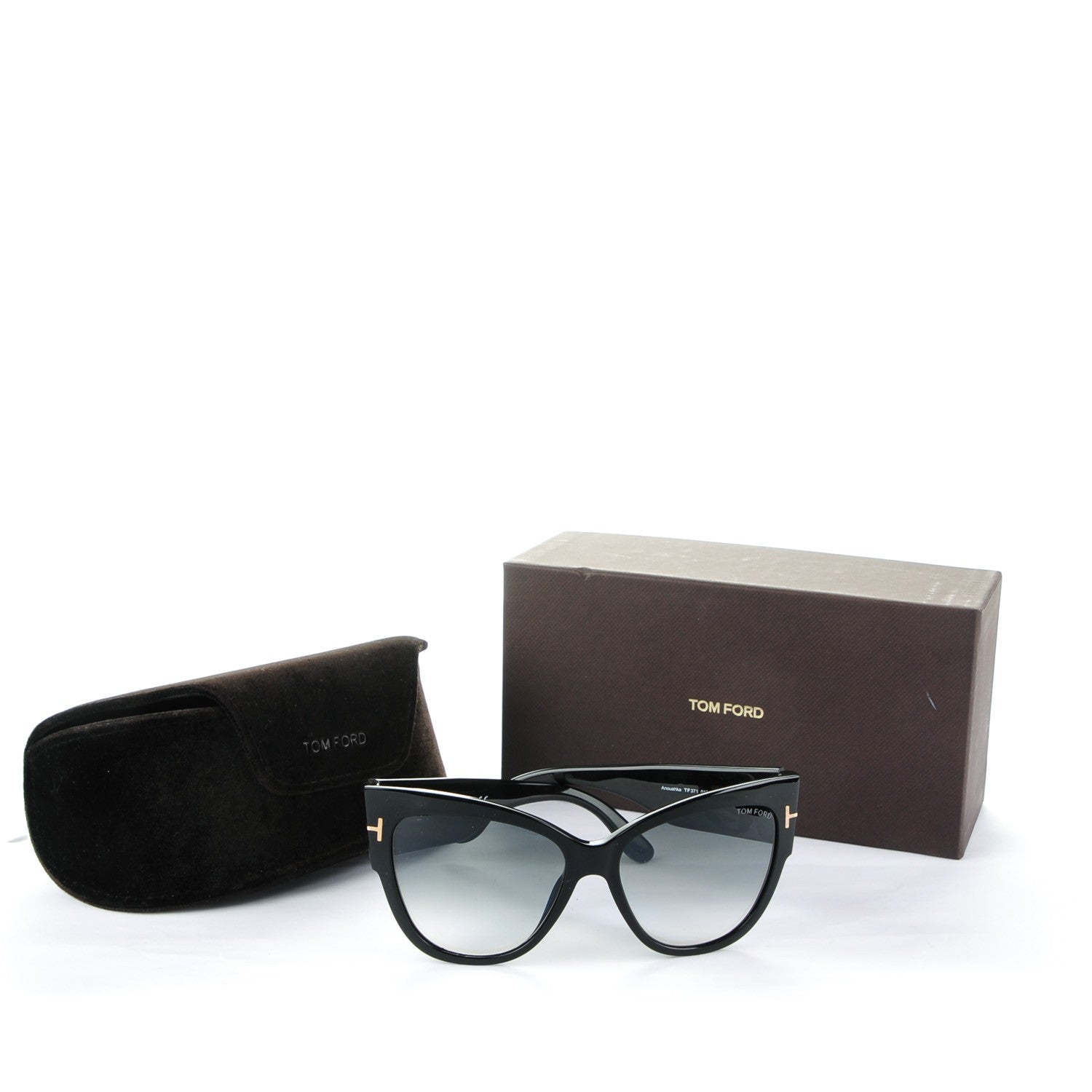 Tom Ford Acetate Anoushka Cat Eye Sunglasses TF371 Black 6 of 6