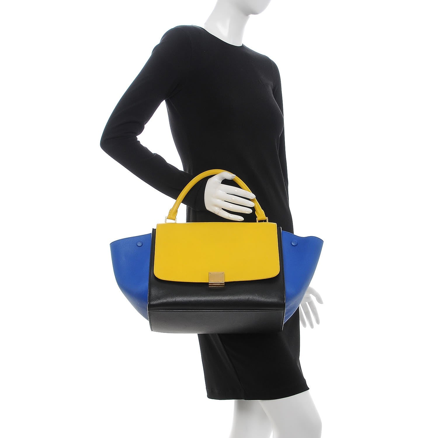 Celine Smooth Calfskin Tri-color Small Trapeze Sunflower 3 of 13