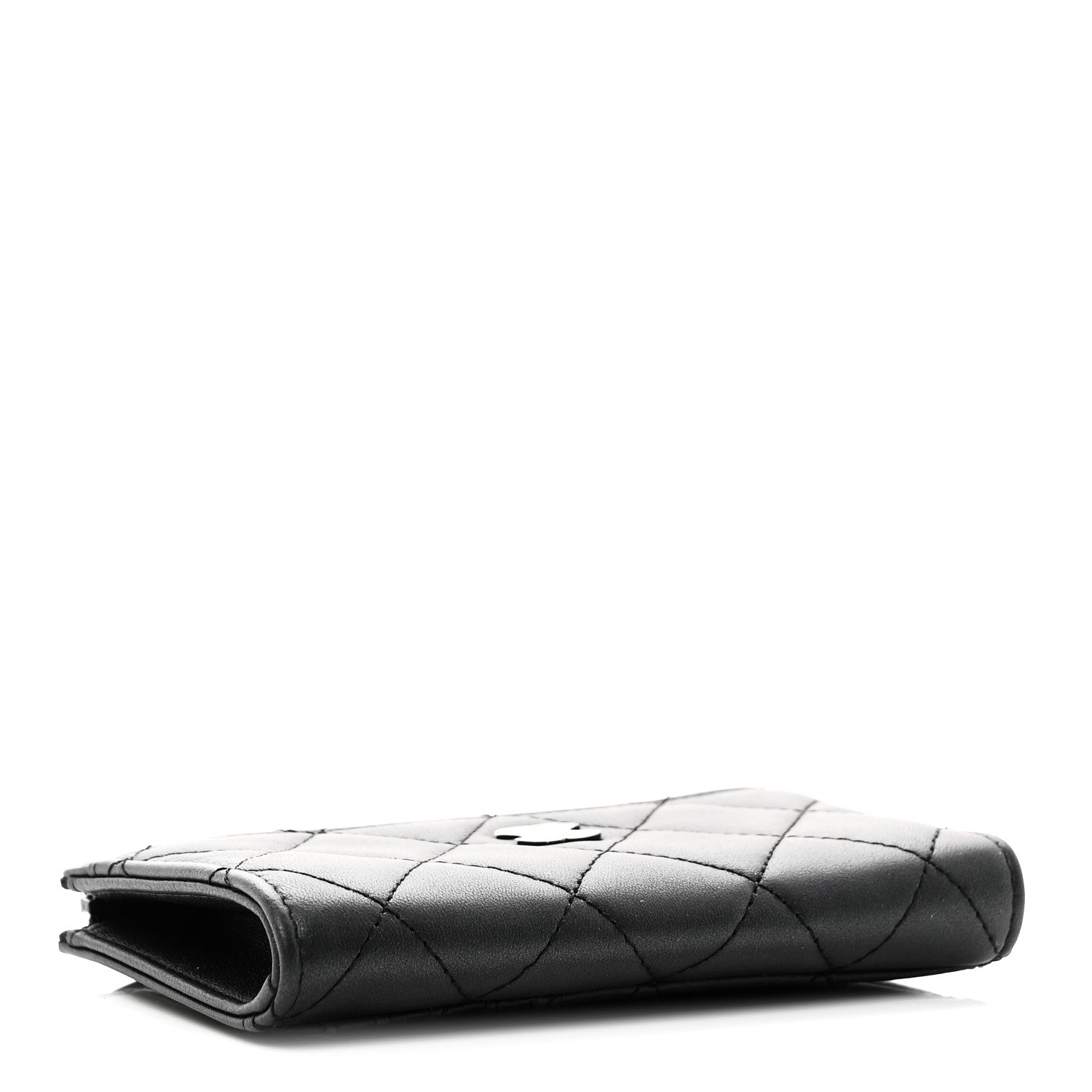 Chanel Pearly Lambskin Quilted Zip Card Holder So Black 4 of 8