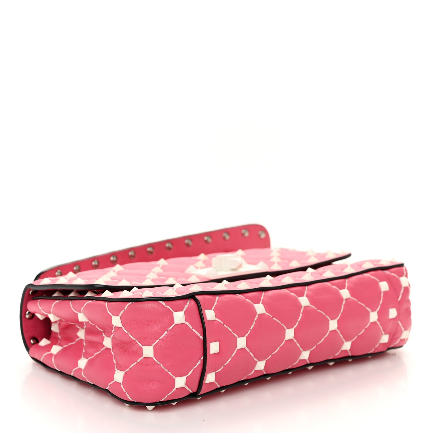 Lambskin Small Free Rockstud Spike Shoulder Bag Shadow Pink