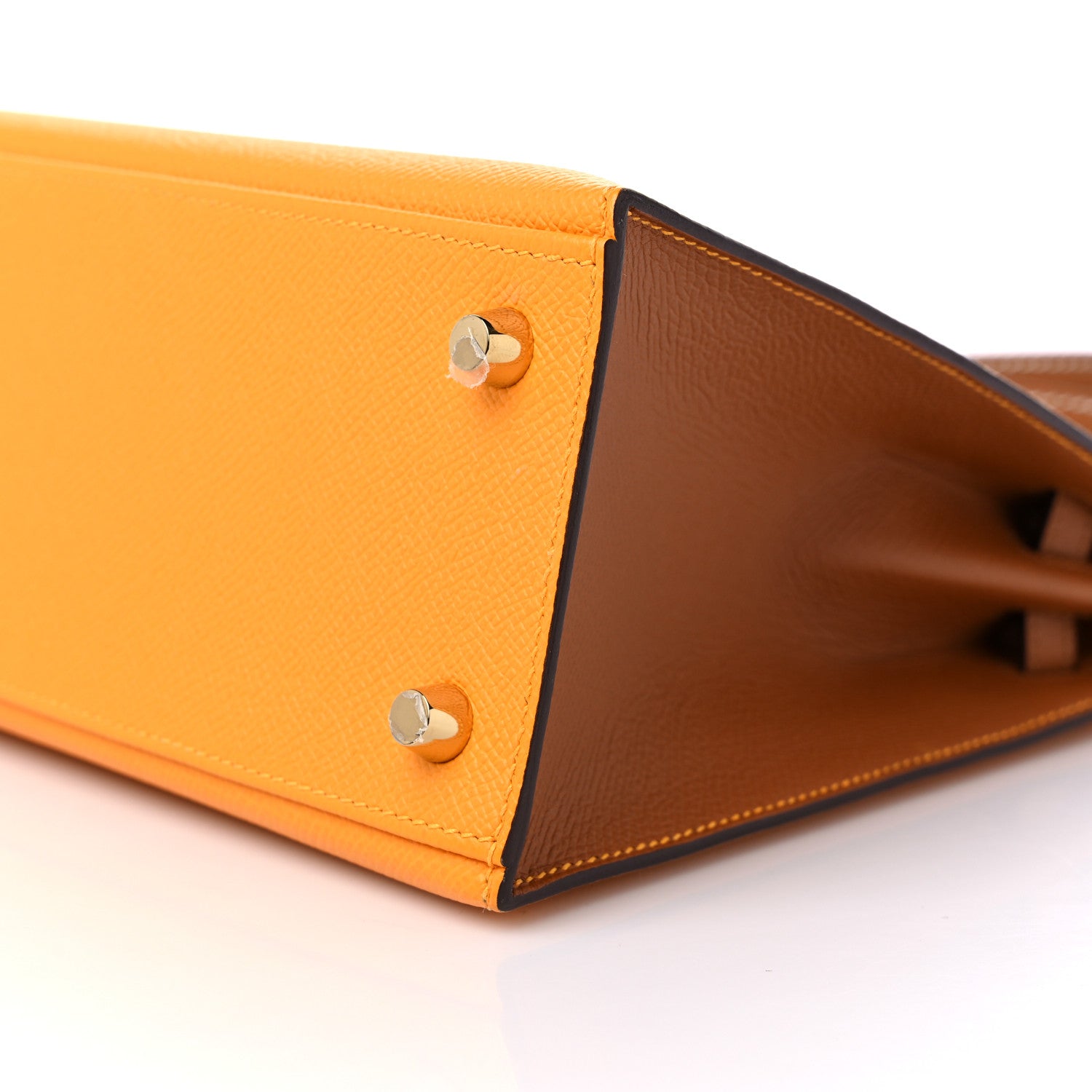 Hermes Epsom Horseshoe Kelly Sellier 25 Jaune D'Or Gold 9 of 10