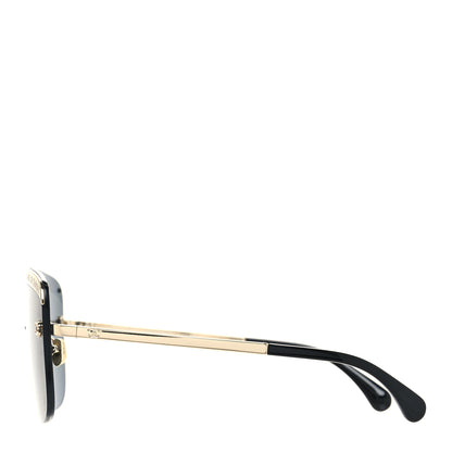 Chanel Metal Shield Sunglasses Gold Grey 3 of 7