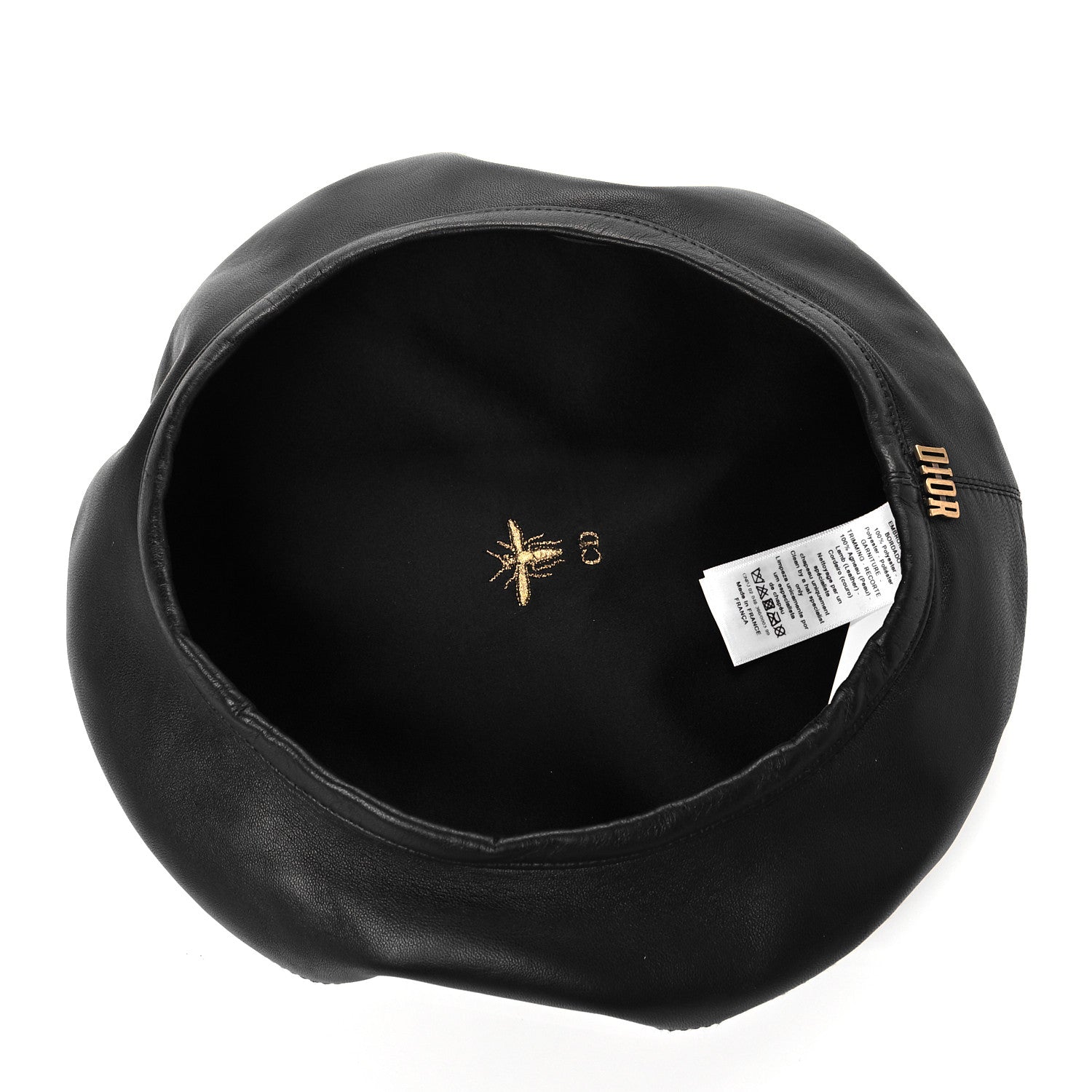 Christian Dior Lambskin D-Dream Beret 57 Black 6 of 8